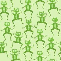 Children's seamless pattern with green aliens on a yellow background. Background with cartoon-style drawing in vector