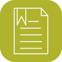 Unique Bookmarked Document Vector Icon