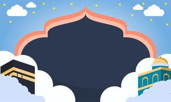 Islamic simple background. illustration of dome, mosque and cloud. suitable for various design purposes related to Islamic religious activities. vector