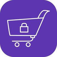 Unique Locked Cart Vector Icon