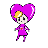 The miss love character design for valentine or romance concept png