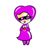 The miss love character design for valentine or romance concept png