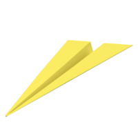 el avión de papel amarillo para la representación 3d del concepto de negocio png