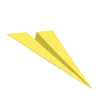 l'avion en papier jaune pour le rendu 3d du concept d'entreprise png