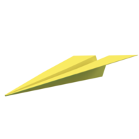 el avión de papel amarillo para la representación 3d del concepto de negocio png