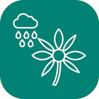 Flower with rain Vector Icon