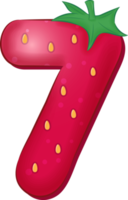 alfabeto de morango número 7 png