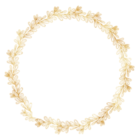 couronne de feuilles de paillettes dorées png
