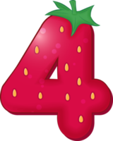 alfabeto de morango número 4 png
