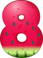 vattenmelon siffra 8 png