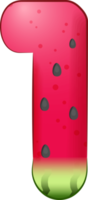 vattenmelon siffra 1 png