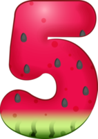 Watermelon Number 5 png