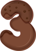 chocolate número 3 png