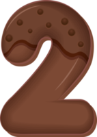 choklad siffra 2 png