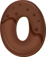 choklad siffra 0 png