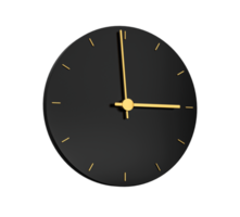 icône d'horloge en or premium isolée 3 heures png