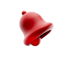3d Red notification bell icon isolated png