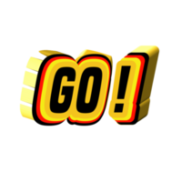 go word text effect png design for race funny