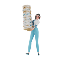 3d render character businesswoman illustration png