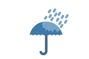 regenschirm flache illustrationsikone mit regen png