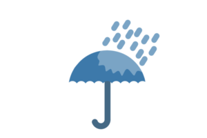 umbrella flat illustration icon with rain png