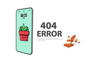 página de error 404, no encontrado, mantenimiento, ilustración de vector de sitio web de concepto de error web.