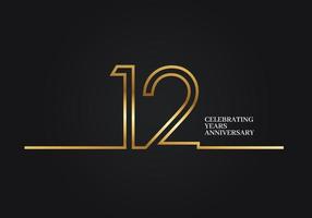 12th anniversary celebration logo Royalty Free Vector Image