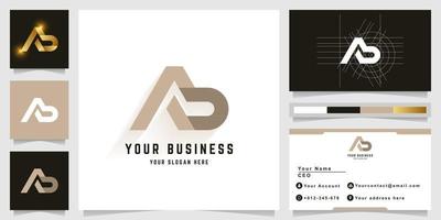 Letter Ab or FD monogram logo with business card design vector