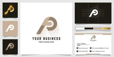 Letter FP or Fe monogram logo with business card design vector