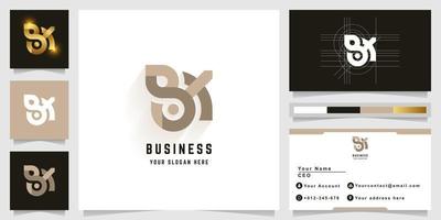 Letter BX or SX monogram logo with business card design vector