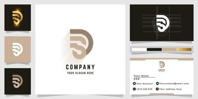 Letter DS or SD monogram logo with business card design vector