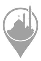 Mosque Location Silhouette for Icon, Symbol, Apps, Website, Logo, or Graphic Design Element. Format PNG