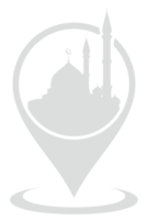 Mosque Location Silhouette for Icon, Symbol, Apps, Website, Logo, or Graphic Design Element. Format PNG