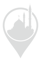 silhouette de l'emplacement de la mosquée pour l'icône, le symbole, les applications, le site Web, le logo ou l'élément de conception graphique. formatpng png