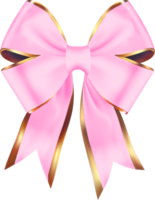 Pink and Golden Bow with Ribbon Cutout png