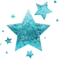 découpe d'étoiles brillantes à paillettes bleues png