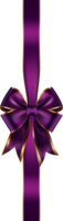 Purple and Golden Bow with Ribbon Cutout png