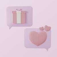 3d illustration chat and gift happy valentine photo