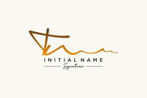 Initial TN signature logo template vector. Hand drawn Calligraphy lettering Vector illustration.