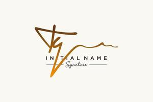 Initial TQ signature logo template vector. Hand drawn Calligraphy lettering Vector illustration.