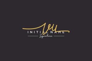 Initial VU signature logo template vector. Hand drawn Calligraphy lettering Vector illustration.