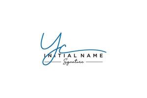 Initial YC signature logo template vector. Hand drawn Calligraphy lettering Vector illustration.