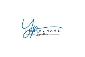 Initial YP signature logo template vector. Hand drawn Calligraphy lettering Vector illustration.