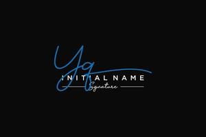 Initial YQ signature logo template vector. Hand drawn Calligraphy lettering Vector illustration.