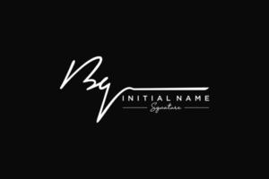 Initial BQ signature logo template vector. Hand drawn Calligraphy lettering Vector illustration.
