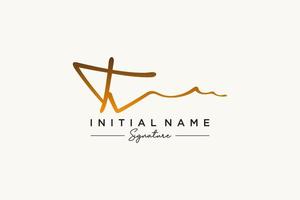 Initial TV signature logo template vector. Hand drawn Calligraphy lettering Vector illustration.