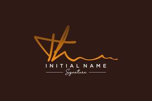 Initial TH signature logo template vector. Hand drawn Calligraphy lettering Vector illustration.