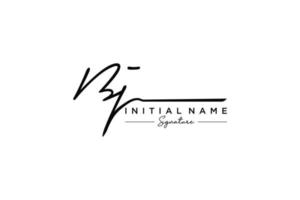 Initial BJ signature logo template vector. Hand drawn Calligraphy lettering Vector illustration.