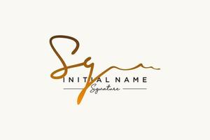 Initial SG signature logo template vector. Hand drawn Calligraphy lettering Vector illustration.