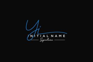 Initial YI signature logo template vector. Hand drawn Calligraphy lettering Vector illustration.